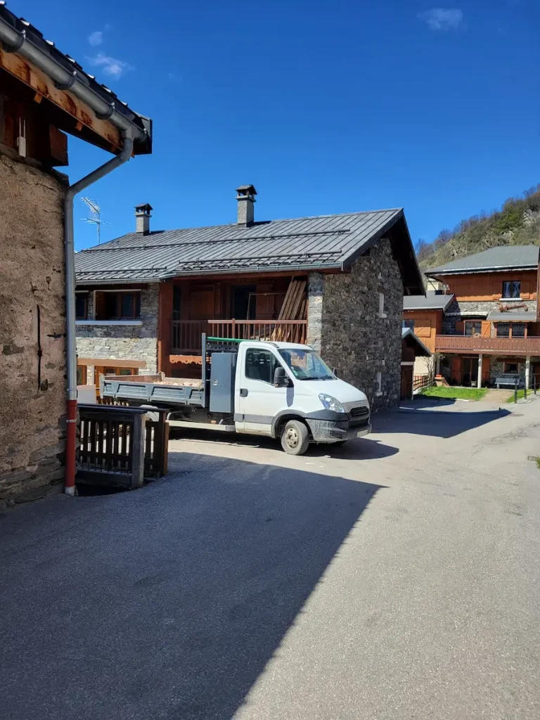 Chalet La Grange exterior with new timber roof structure