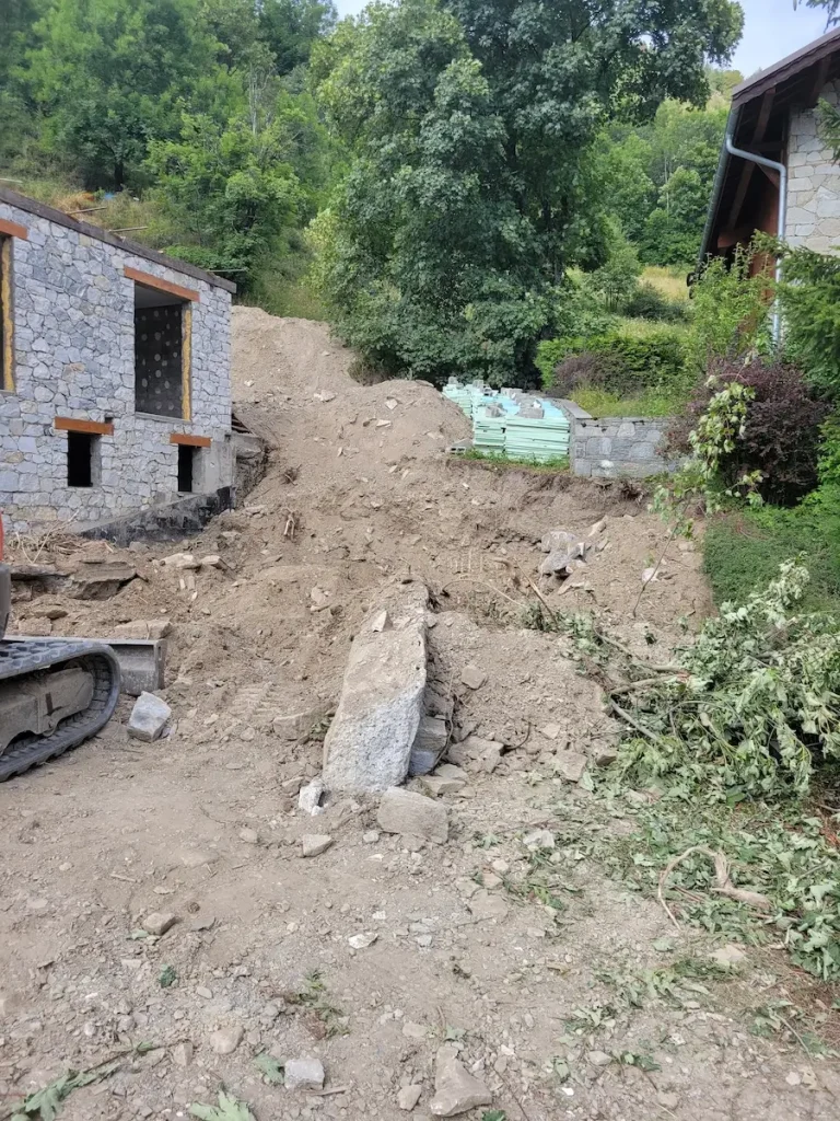 Groundworks outside Chalet La Rochette