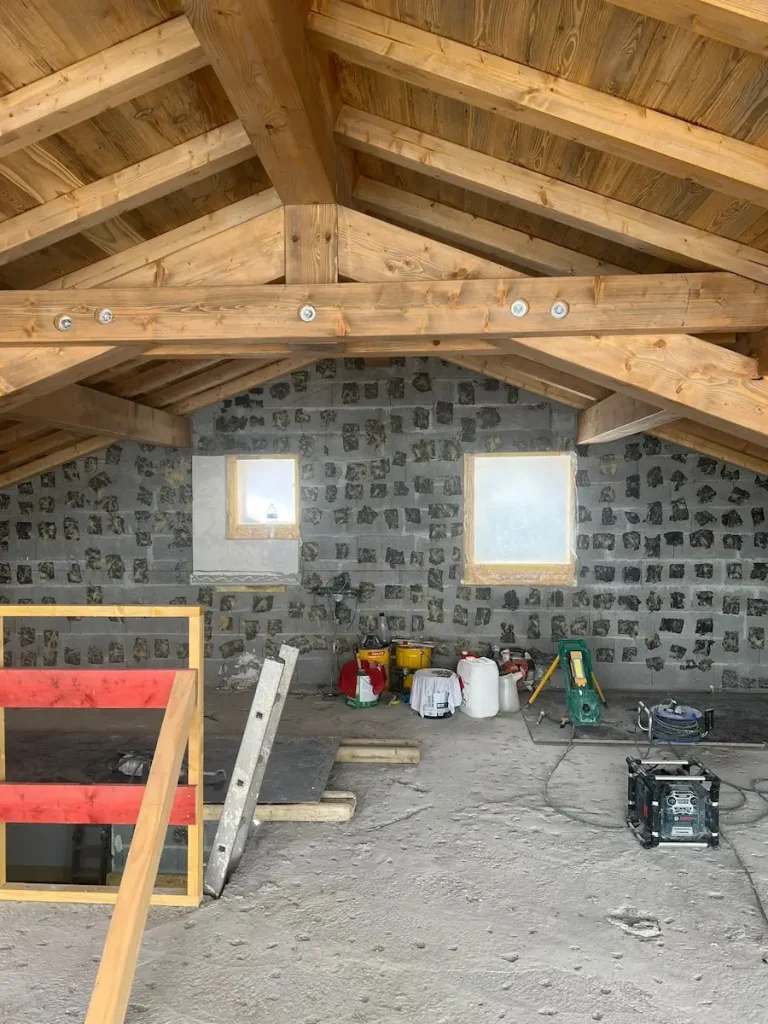 loft before renovation at Chalet La Rochette