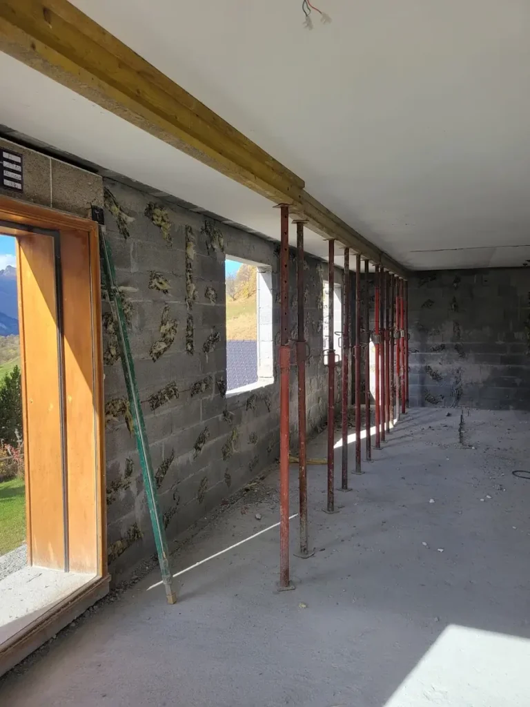 Interior doorway and corridor during chalet renovation