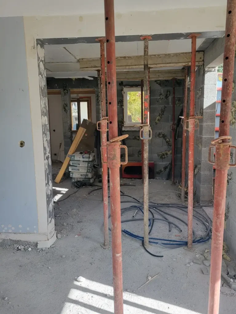Interior structural opening during chalet renovation