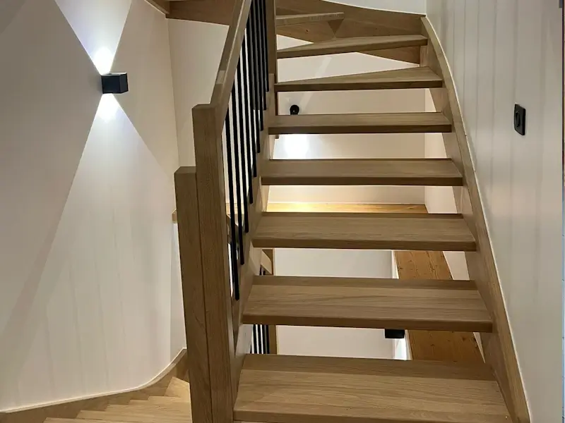 bespoke joinery staircase french alps chalet